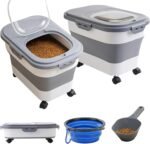 Dog Food Storage Container 2PCS,Collapsible Dog Food Container with Travel Silicone Bowl and Scoop for Dog/Cat/Bird Food/Cat litter,Keep Dry Food Fresh,Easy to Move.(18LB*2) - Image 8