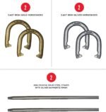 Franklin Sports Horseshoe Set - Cast iron Horseshoes and Steel Stakes - Official Size and Weight - Perfect for Yard and Beach - Recreational - Image 3