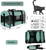 Small Animal Travel, Carrier for Hedgehog Rat Parrot Bird Guinea Pig, Lizards Carrier, Soft Sided Travel Carrier Portable Guinea Pig Travel Carrier Up to 10 Lbs (15 * 10 * 10, Green) - Image 4