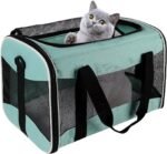 Small Animal Travel, Carrier for Hedgehog Rat Parrot Bird Guinea Pig, Lizards Carrier, Soft Sided Travel Carrier Portable Guinea Pig Travel Carrier Up to 10 Lbs (15 * 10 * 10, Green) - Image 9