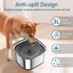 UPSKY 3L Dog Water Bowl 101oz Stainless Steel Dog Bowl No Spill Large Capacity Dog Food Water Bowl Slow Water Feeder, Spill Proof Pet Water Dispenser Vehicle Carried Travel Water Bowl - Image 6