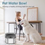 UPSKY 3L Dog Water Bowl 101oz Stainless Steel Dog Bowl No Spill Large Capacity Dog Food Water Bowl Slow Water Feeder, Spill Proof Pet Water Dispenser Vehicle Carried Travel Water Bowl - Image 7