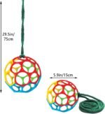 Besimple 2 Pack Horse Treat Ball Hay Feeder Toy, Goat Feeder Ball Hanging Feeding Toy for Horse Goat Sheep Relieve Stress (Colorful) - Image 5