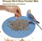7 Pcs Bird Foraging Puzzle Toys Sets Silicone Birds Slow Feeder Mats Parrot Cage Food Clip Bird Enrichment Foraging Toys for Parakeet, Cockatiel, Budgies, African Grey - Image 3