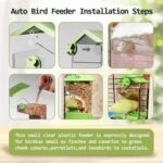 No Mess Bird Cage Feeder Automatic Parakeets Seed Food Container Acrylic Parrot Feeder Cage Accessories Transparent Small and Medium Lovebirds Canary Cockatiel Finch (Green) - Image 7