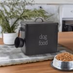 AuldHome Retro Dog Food Canister (Black); Modern Farmhouse Style Storage Bin for Pet Food - Image 3