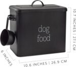 AuldHome Retro Dog Food Canister (Black); Modern Farmhouse Style Storage Bin for Pet Food - Image 7