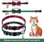 LLHK 4 Pack Christmas Cat Collars with Bow Tie and Bell,Breakaway Kitten Collar for Girl Boy Cats,Adjustable 7-12inch, for Kitty Kitten Adult Cats,Pet Supplies,Stuff,Accessories - Image 6