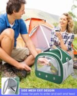 Bissap Bearded Dragon Travel Carrier, Portable Guinea Pig Carrier Bag Tortoise Carrier Pouch for Bunny Hamster Chinchilla Hedgehog Lizard Bird Outgoing Reptile Travel Carrying Case - Green - Image 5