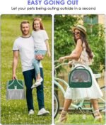 Bissap Bearded Dragon Travel Carrier, Portable Guinea Pig Carrier Bag Tortoise Carrier Pouch for Bunny Hamster Chinchilla Hedgehog Lizard Bird Outgoing Reptile Travel Carrying Case - Green - Image 6