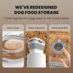 32-35 Lbs Dog Food Storage Container,Transparent Dog Food Container with Airtight Lid, Wheels, Date Track,Collapsible Pet food storage Container,Dog Food Scoop and 2pcs Small Containers - Image 3