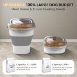 32-35 Lbs Dog Food Storage Container,Transparent Dog Food Container with Airtight Lid, Wheels, Date Track,Collapsible Pet food storage Container,Dog Food Scoop and 2pcs Small Containers - Image 5