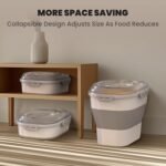 32-35 Lbs Dog Food Storage Container,Transparent Dog Food Container with Airtight Lid, Wheels, Date Track,Collapsible Pet food storage Container,Dog Food Scoop and 2pcs Small Containers - Image 7