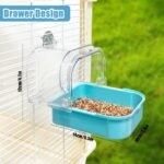 No Mess Bird Feeder for Cage, Parrot Feeder Cage Accessories, Parakeet Seed Food Feeder Drinker for Cage, Cockatiel Squirrel Finch Lovebirds Budgies Canary - Image 3