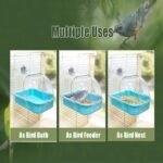 No Mess Bird Feeder for Cage, Parrot Feeder Cage Accessories, Parakeet Seed Food Feeder Drinker for Cage, Cockatiel Squirrel Finch Lovebirds Budgies Canary - Image 4