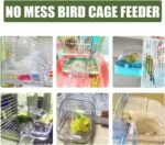 No Mess Bird Feeder for Cage, Parrot Feeder Cage Accessories, Parakeet Seed Food Feeder Drinker for Cage, Cockatiel Squirrel Finch Lovebirds Budgies Canary - Image 6