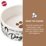 SPOT I Love Dogs Dish -Round Ceramic Food/Water Bowl with High Walls for Pets, Dishwasher Safe, Ideal for Small Dogs, Cats, Reptiles, Large Birds, 5in, 1.75 Cup (14oz) - Image 4
