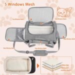 Pet Carrier Bag Airline Approved Up for Cats and Dogs Up to 20LBs, Soft Cat Carrier Dog Carrier Travel Kitten Carrier with Mat, Nail Clipper, Brush, Foldable Bowl Cat Accessories - Image 3
