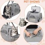 Pet Carrier Bag Airline Approved Up for Cats and Dogs Up to 20LBs, Soft Cat Carrier Dog Carrier Travel Kitten Carrier with Mat, Nail Clipper, Brush, Foldable Bowl Cat Accessories - Image 4