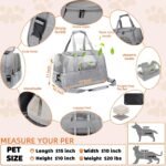 Pet Carrier Bag Airline Approved Up for Cats and Dogs Up to 20LBs, Soft Cat Carrier Dog Carrier Travel Kitten Carrier with Mat, Nail Clipper, Brush, Foldable Bowl Cat Accessories - Image 5