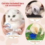 Pet Carrier Bag Airline Approved Up for Cats and Dogs Up to 20LBs, Soft Cat Carrier Dog Carrier Travel Kitten Carrier with Mat, Nail Clipper, Brush, Foldable Bowl Cat Accessories - Image 6