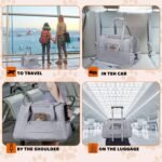 Pet Carrier Bag Airline Approved Up for Cats and Dogs Up to 20LBs, Soft Cat Carrier Dog Carrier Travel Kitten Carrier with Mat, Nail Clipper, Brush, Foldable Bowl Cat Accessories - Image 7