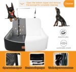 Youvee Dog Car Seat for Large/Medium Dog,Interior Height 4 Inches Pet Car Bed for Dogs Under 55 lbs or 2 Small Dogs,Washable Dog Booster Seat with 2 Safety Leashes(Black Outside Grey Inside) - Image 4