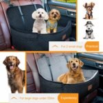 Youvee Dog Car Seat for Large/Medium Dog,Interior Height 4 Inches Pet Car Bed for Dogs Under 55 lbs or 2 Small Dogs,Washable Dog Booster Seat with 2 Safety Leashes(Black Outside Grey Inside) - Image 6