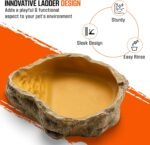 Reptile Water Dish,Resin Reptile Rock Food Feeder Bowl, Water and Food Bowl, Terrarium Decor for Leopard Gecko, Lizard,Spider, Turtle,Scorpion, Chameleon, Hermit Crabs (Small, Yellow) - Image 5