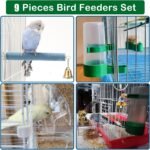 Automatic Bird Feeder Pack of 9 No Mess Parrot Water Dispenser Acrylic Adjustable Parakeet Seed Food Container Cage Accessories Drinker for Lovebirds Finches Budgies Canaries - Image 7