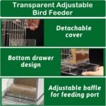 Automatic Bird Feeder Pack of 9 No Mess Parrot Water Dispenser Acrylic Adjustable Parakeet Seed Food Container Cage Accessories Drinker for Lovebirds Finches Budgies Canaries - Image 9