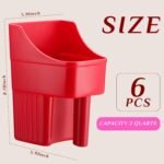 Baderke 6 Pcs Feed Scoop Plastic Enclosed Feed Scoop with Measure Marks Heavy Duty Durable Stackable Feed Scoop for Horse Goat Ranchers Livestock Homesteaders Feeding Supplies (Red) - Image 3