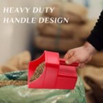 Baderke 6 Pcs Feed Scoop Plastic Enclosed Feed Scoop with Measure Marks Heavy Duty Durable Stackable Feed Scoop for Horse Goat Ranchers Livestock Homesteaders Feeding Supplies (Red) - Image 4