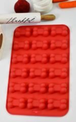 Silicone Mold Dog Bone Paw Homemade Treat, Puppy Dog Paw Shaped, Reusable Molds, Suitable for Microwave Oven, Refrigerator(Dog Bone (Red)) - Image 3