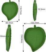 Leaf Shape Reptile Food Water Bowl 2 Pieces Reptile Plate Dish Drinking Bowl for Tortoise Corn Snake Crawl Pet Drinking and Eating, 2 Sizes - Image 3