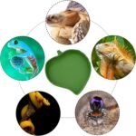 Leaf Shape Reptile Food Water Bowl 2 Pieces Reptile Plate Dish Drinking Bowl for Tortoise Corn Snake Crawl Pet Drinking and Eating, 2 Sizes - Image 6