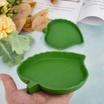 Leaf Shape Reptile Food Water Bowl 2 Pieces Reptile Plate Dish Drinking Bowl for Tortoise Corn Snake Crawl Pet Drinking and Eating, 2 Sizes - Image 7