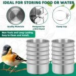 12 Pcs 10 oz Stainless Steel Bird Feeding Dish Cups Bird Feeder with Clamp Parrot Food Cups for Budgies Parakeet Cockatiel Small Animal for Cage Pet Water Cage Bowls - Image 5