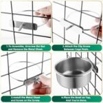12 Pcs 10 oz Stainless Steel Bird Feeding Dish Cups Bird Feeder with Clamp Parrot Food Cups for Budgies Parakeet Cockatiel Small Animal for Cage Pet Water Cage Bowls - Image 6