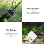 hygger Small Fish Tank Cleaner, Aquarium Cleaning Tools Kit with Handle, Seaweed Scraper, Fishing Net, Sponge Brush,Wall Brush (S) - Image 3