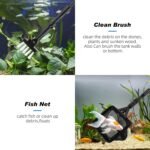 hygger Small Fish Tank Cleaner, Aquarium Cleaning Tools Kit with Handle, Seaweed Scraper, Fishing Net, Sponge Brush,Wall Brush (S) - Image 4