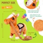 Brown Walking Pony Plush Interactive Pony Toy Singing Dancing Musical Realistic Pony Pet, Stuffed Animal Shaking Leash Horse Toy Head Buttocks Toy for Boys Girls or Toddlers - Image 6