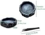 2PCS Reptile Water Dish Food Bowl Set Reptile Feeder Food and Water Dish with Feeding Tweezers Tong for Leopard Gecko Lizard Frog Snake Chameleon Tortoise(Style 1) - Image 3