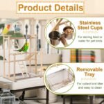 Pet Parrot Playstand Parrots Bird Playground Bird Play Stand Wood Perch Gym Playpen Ladder with Feeder Cups Bells for Cockatiel Parakeet (3 Layers) - Image 5