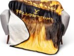 Northwest Yellowstone Oversized Silk Touch Sherpa Throw Blanket, 60" x 80", Wild Horses - Image 4