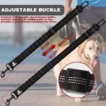 Dog Seat Belt,Retractable Dog Seatbelts Harness for Car,Adjustable Seatbelt Pet Safety Seat Belts with Elastic Bungee Buffer and Restraint Reflective (2 Piece/Black) - Image 4