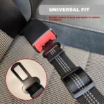 Dog Seat Belt,Retractable Dog Seatbelts Harness for Car,Adjustable Seatbelt Pet Safety Seat Belts with Elastic Bungee Buffer and Restraint Reflective (2 Piece/Black) - Image 6