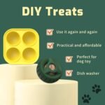 Frozen Treat Tray Mold, Freezable Fillable Rubber Molds Freeze Refill Treats for Treat Dispensing Dog Toy, Treat Dispensing Refillable Homemade Freezable Dog Food, Yellow - Image 3