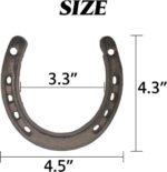 TIHOOD 2PCS Cast Iron Horseshoe Wall Decor, Medium Horseshoe Durable Cast Iron 5 Holes On Each Side for Indoor Or Outdoor - Image 3
