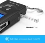 Dr.meter Fish Scale - PS01 110lb/50kg Backlit LCD Display Digital Scale with Built-in Measuring Tape - Fishing Scale with 2 AAA Batteries, Pocket Size - Fishing Gifts for Men - Image 4